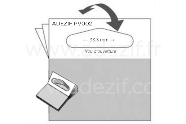 Languettes de suspension transparentes pour rayonnages ADEZIF PV002