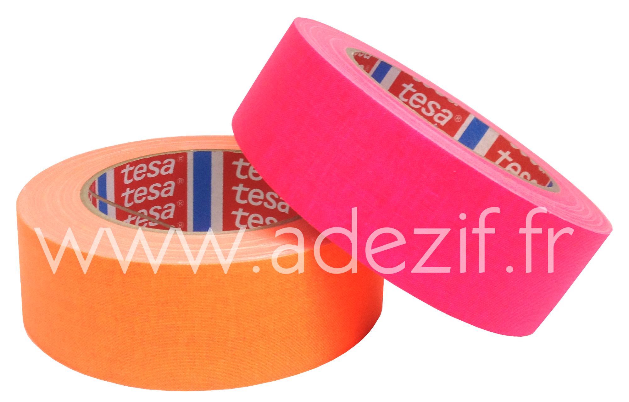 Ruban adhésif toile fluo rose orange Tesa 4671 Adezif