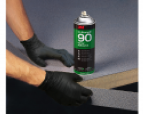 exemple d'application de colle en spray 3M 90