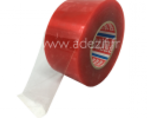 Adhésif double face polyester tesa 4965 transparent protecteur rouge