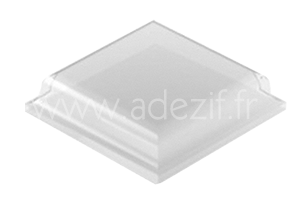 Butée anti dérapante en polyuréthane, adhésive, transparente et de forme carrée