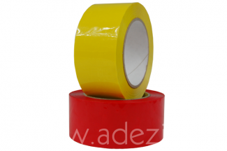 Adhésif couleur jaune et rouge pour emballage carton Adezif PP035
