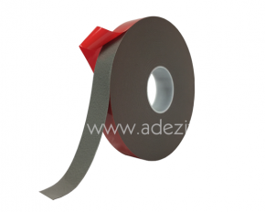 Ruban adhésif mousse acrylique pour pose à froid gris avec protecteur rouge ADEZIF MV843