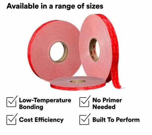 ruban adhésif double face 3M VHB LSE pour surfaces composites difficiles