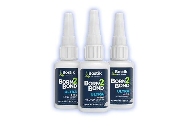 Colles cyanoacrylate Bostik Born2Bond Ultra LV, MV et HV
