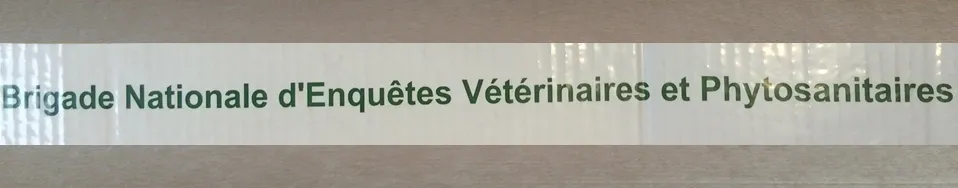 Ruban imprimé Brigade nationale d'enquêtes vétérinaires réalisé par Adezif