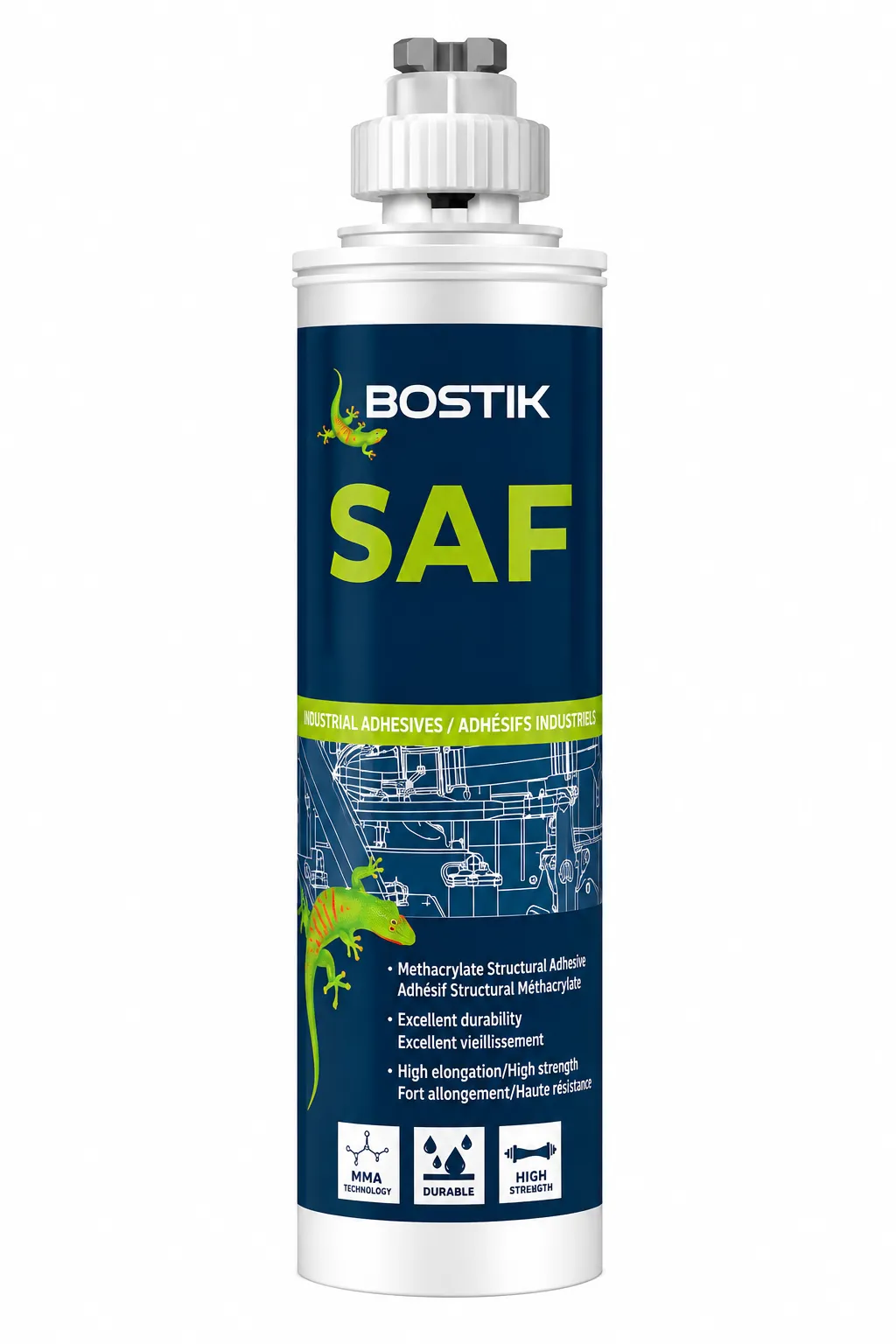Colle acrylique MMA Bostik SAF Ultimate pour collage du plastique sans fissuration