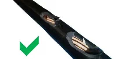 Dommages importants sur gaine de câble électrique