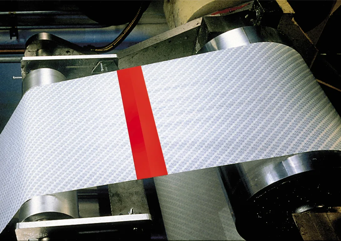 adhésif thermoformable rouge pour raccord de bobine