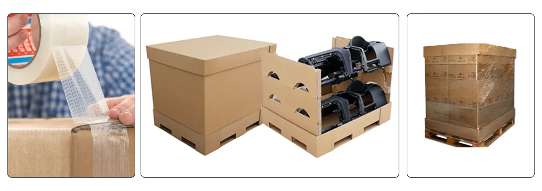 Ruban adhésif d'emballage de colis, carton, palette 